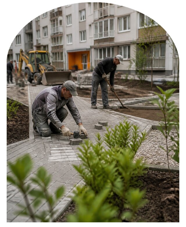 Благоустройство двора многоквартирного дома в Шатуре